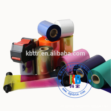 Washable color zebra printer ribbon for satin care label printing